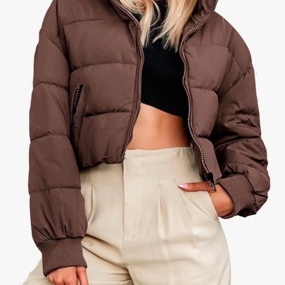 Brown Puffer Jacket - Picture 1 of 4